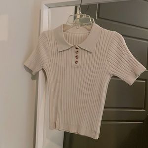 Ribbed Collar Shirt